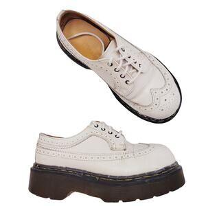 Vintage 90's Dr. Martens Steel Toe Brogue Wingtip Envy Sole Platform White